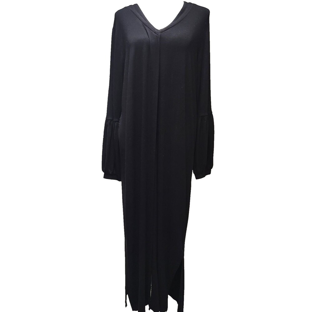 Universal Standard for J.Crew Women Black Casual Maxi Dress Tunic Dress L